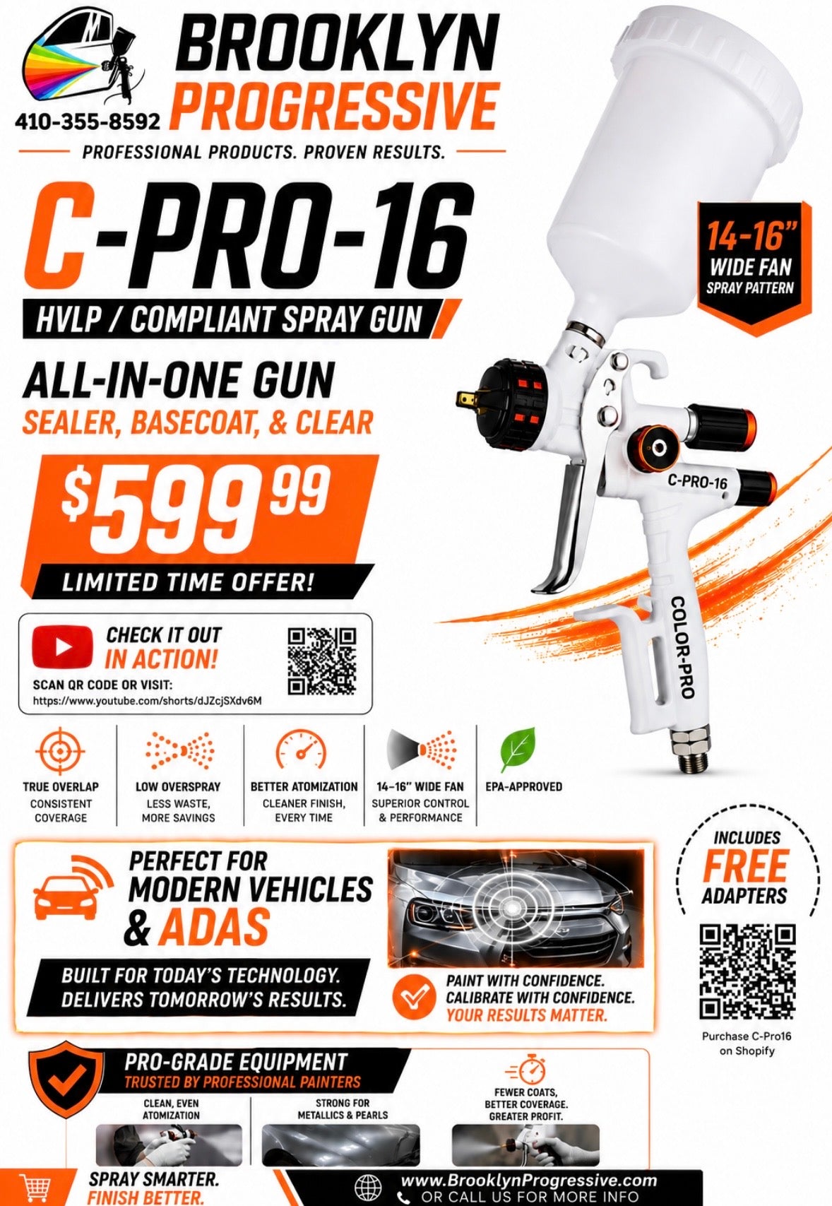 C-PRO-16 스프레이 건 - HVLP - EPA 승인